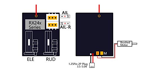 2.4G 4CH/5CH/6CH/7CH Mini Receiver Support DSM2/ DSMX Protocol Built-in Brushed /Brushless ESC Regulator (RX244)