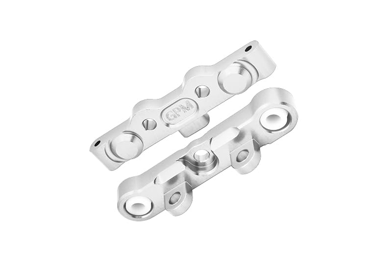 GPM 7075 Alloy Rear Hinge Pin Brace Set for Tekno 1/10 MT410 2.0 4X4 Pro SCT410 2.0 (Silver) - color: Silver