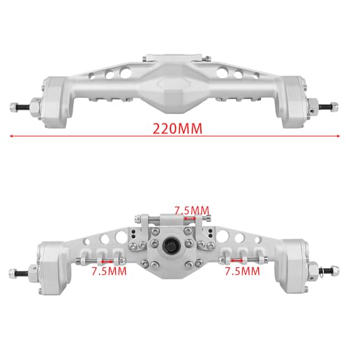 CNC Offset Portal Axle with Adjustable Link Mount for 1/10 RC Crawler Axial SCX10 III AXI03029 AR45P Rock Buggy LCG Chassis Cheater Rigs Upgrade Parts (Silver) - color: Silver