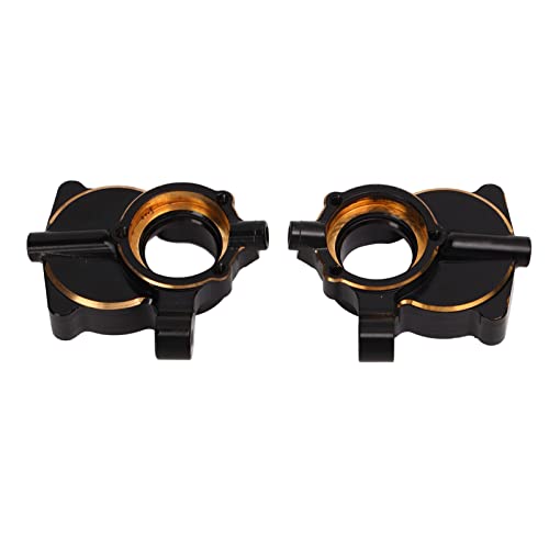 2Pcs Brass Portal Axle Portal Housing, RC Brass Steering Cup, Black Coated Rustproof Steering Knuckle for RGT EX86190 LC76 1/10 RC Crawler Car, Enhances Stability and Lowers Center