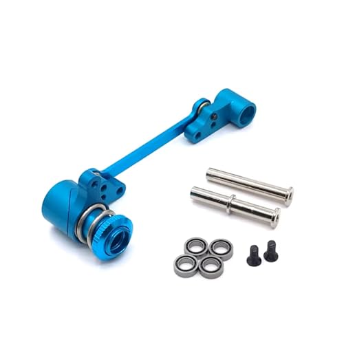 RC Car Accessories Compatible with WLtoys 144010 144001 144002 124016 127017 124018 124019 LC 1/14 RC Car Parts Upgrade Metal Steering Assembly(Blue) - color: Blue