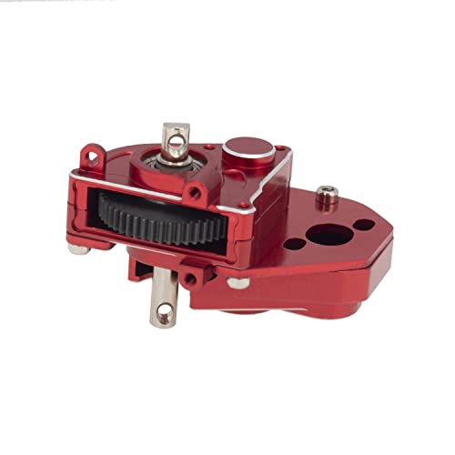 DKKY SCX24 Transmission Complete Gearbox for Axial SCX24 Bronco C10 JLU Gladiator Deadbolt 1/24 RC Crawler Upgrade Parts (Black) - color: Red