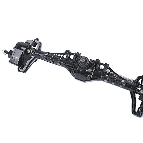 1/10 RC Car Aluminum Alloy Front Portal Axle Assemble for Capra 1.9 UTB AXI03004 RC Crawler Upgrades (Black) - color: Black