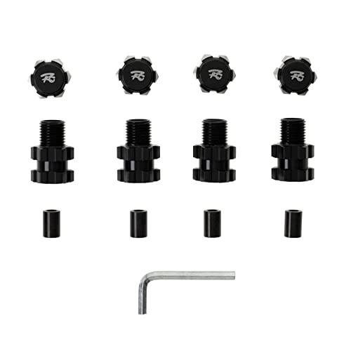 Aluminum Alloy Wheel Hex Hub Adapter Extension 4PCS 10MM to 17MM for Traxxas Maxx 1/10 RC Car Spare Part Accessory - color: Black