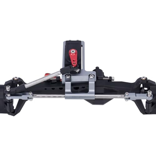 CNC Aluminium BTA Servo Mount with Hydraulic Steering Link for 1/10 RC Crawler Car VP Capra F9 Portal Axle LCG Chassis DIY Parts (Black)