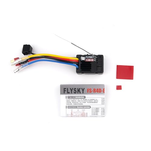 GoolRC Flysky FS-R4D-ESC Receiver, 2 in 1 2.4GHz 4CH Receiver with Speed and LED Control, ANT Protocol PWM Output Compatible with FS-G7P Radio Transmitter for 1/10 RC Crawler On-Road Off-Road Truck