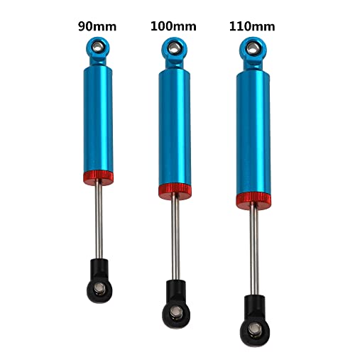 4Pcs RC Car Shocks Shock Absorber Internal Spring Shocks Damper Upgrade Parts Compatible with Axial SCX10 Traxxas TRX4 Redcat Tamiya 1/10 RC Crawler (Hole Distance:90mm, Blue) - color: Blue, size: Hole Distance:90mm