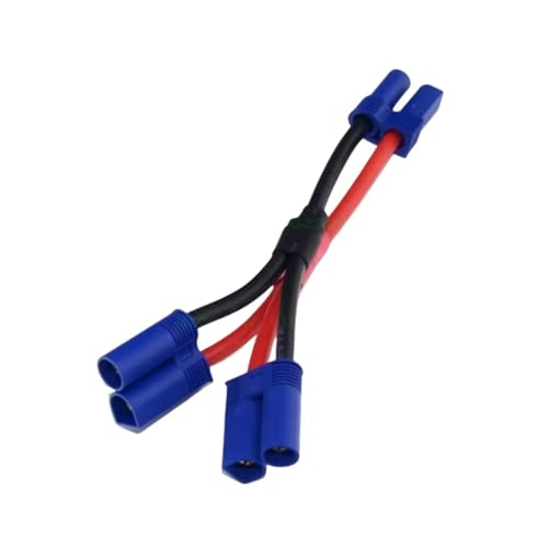 EC2 EC3 1 Female To 2 Male Y Splitter 14awg Silicone Wire 10cm For RC Tracked Car Parts And Accessories Upgrade Replacement And Use RC Car Upgrade Part(EC3) - size: EC3