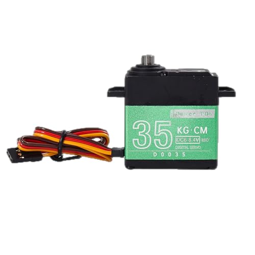 35KG RC Servo Motor Steering Servo Metal Gear Waterproof with 25T Servo Horn for RC Car Truck Boat Helicopter Model Parts, Control Angle 180° (Green-35kg) - color: Green-35kg