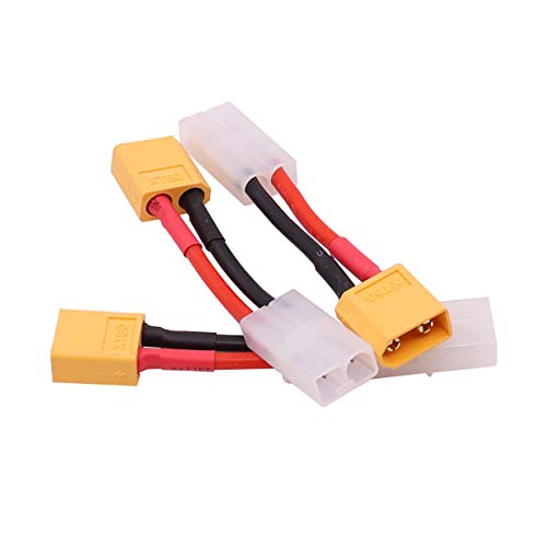 3PCS Female Tamiya Plug to Male XT60 Plug Connector Adapter Cable for RC Airplane Lipo Battery ESC Charger(14awg 5cm)