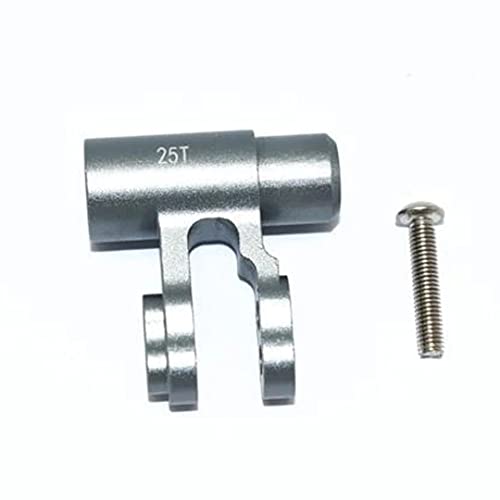 GPM Upgrades Aluminum Standard 25T Servo Horn For 1/5 X-MAXX 6S/8S Monster Truck RC Cars (gray) - color: gray