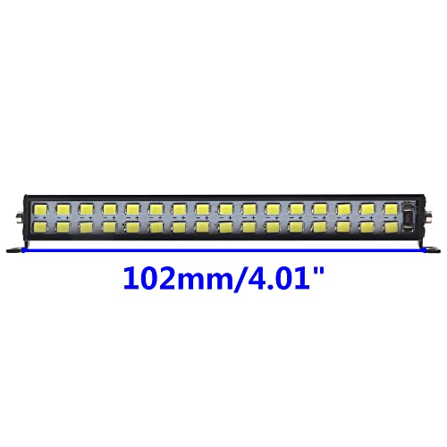 RC Light Bar Roof LED Lamp Body Shell Double Roof Light Compatible with Traxxas Slash Rustler Trx4 Axial SCX10 Tamiya Wraith D90 Gen8 1/10 Scale RC Crawler Car Truck (32 Led)