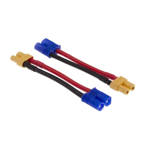 4pcs XT30 to EC2 Male Female RC Connector Adapter with 16awg 2inch Wire(E56-4)