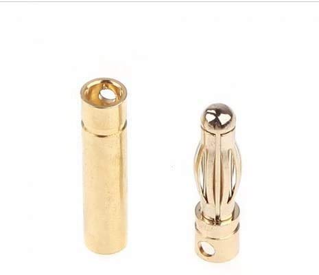 20 Pairs Gold-Plated 4MM 4.0MM Banana Plug Bullet Male and Female Connector Adapter for RC Lipo Battery ESC Motors (4.0MM) - size: 20Pairs 4.0MM
