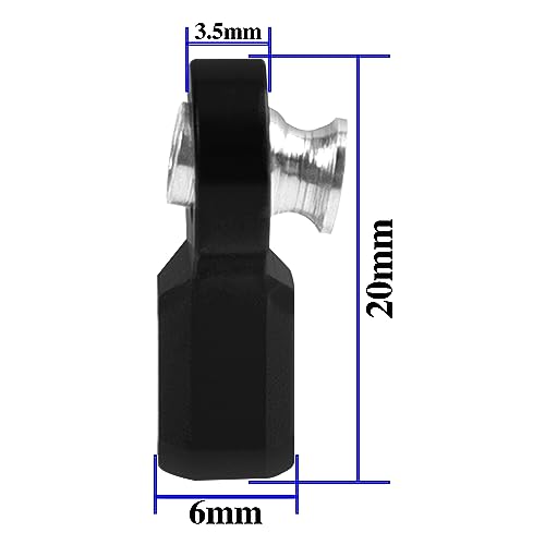 6Pcs Vgoohobby Metal M3 Tie Rod End Bend Ball Head Holder Link Compatible with Axial SCX10 Traxxas TRX4 Tamiya CC01 Axial SCX10 1/10 RC Car (Black) - color: Black