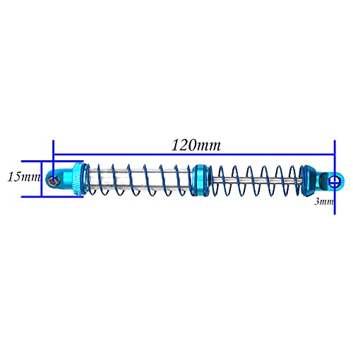 4Pcs Vgoohobby Metal Shocks Absorber Adjustable Dampers Compatible with Axial SCX10 Traxxas TRX4 D90 90046 Redcat Gen7 1/10 RC Crawler Car (Blue,120mm) - size: 120mm