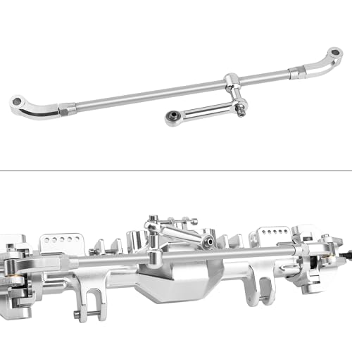 Stainless Steel +Aluminum Steering Linkage Set for 1/8 Losi LMT RC Monster Truck Metal Upgrade Parts (Silver) - color: Silver