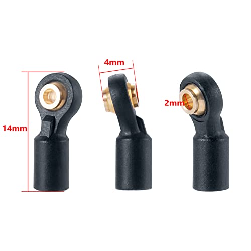 10PCS M2 Plastic Tie Rod End Ball Joint Link Ball Head Holder for 1/10 Axial SCX10 90046 90047 TRX4 RC Crawler Car (#B) - color: #B
