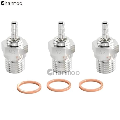 RC Glow Plugs No.3 N3#3 70117H Hot Spark Nitro Engine Parts Replace OS for 1/8 1/10 Scale RC Car Truck Buggy Traxxas Losi HPI Redcat HSP Himoto 3PCS - size: N3 3PCS