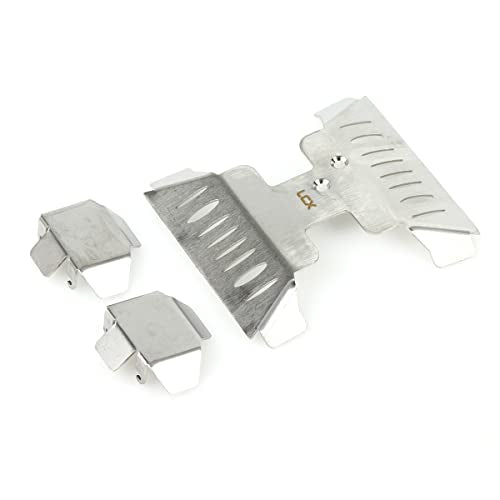 LCX Racing 1/10th RC Crawler Car Stainless Steel Guard Board, Skid Plate Armor & Axle Guard, Protector Skid Plate Axle Guard Set for Axial Capra UTB10, Upgrades Parts Accessories