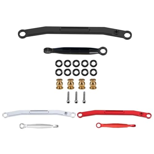 RC Models Parts For Axial For SCX24 90081 RC Crawler Upgrade Parts Aluminum Alloy Material CNC Front Steering Linkage Rods Set(Black) - color: Black