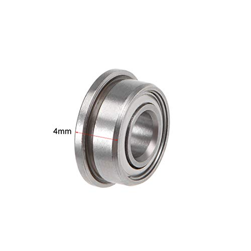 uxcell F684ZZ Flanged Ball Bearing 4mmx9mmx4mm Double Shielded Chrome Steel Deep Groove Bearings 10pcs - size: 4x9x4mm