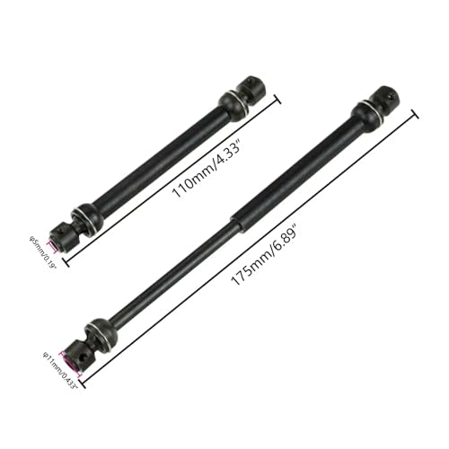 for TRX4 for SCX10 D90 1/10 Metal 88-125mm 112-180mm for Universal Drive CVD Shaft Transmission Driveshaft RC Truck Car Part Rc Parts - size: Size 1