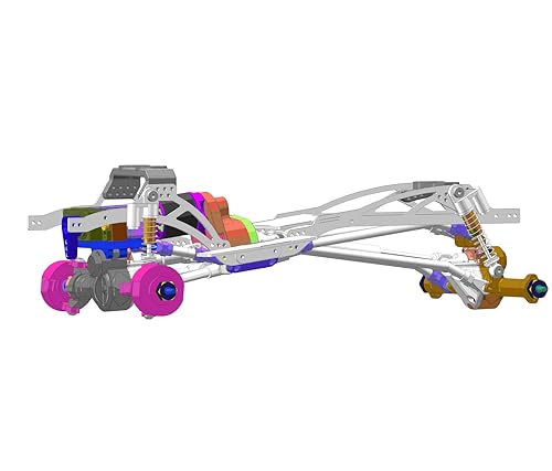 MEUS Racing SCX24 Links Double Bent Links High Clearance Chassis Links Set for Axial SCX24 C10 Bronco Wrangler 1/24 RC Crawler (Aluminum Alloy) - color: Aluminum Alloy