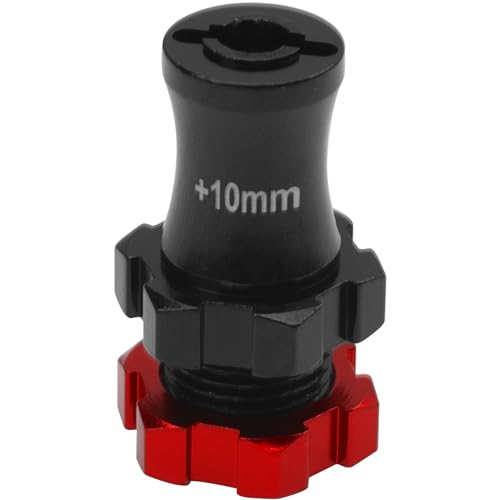 ShareGoo Metal +10mm Extended 17mm Splined Wheel Hex Hub Adapter Compatible with 1/10 Slash 2WD 4X4 Rustler Stampede Bandit 2WD 4X4 RC Car (Red) - color: Red