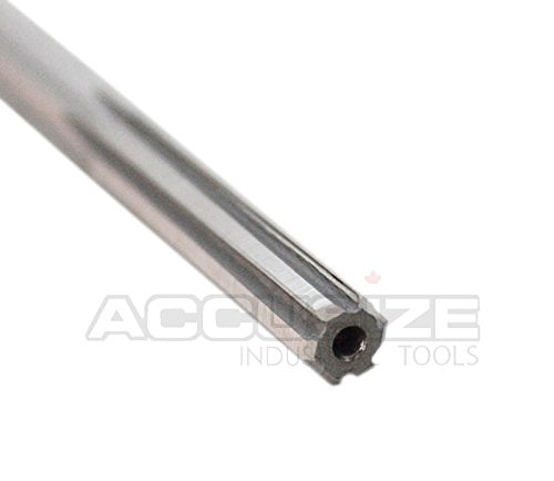 Accusize Industrial Tools 1/4'' H.S.S. Straight Shank Straight Flute Chucking Reamer, Flute Length 1-1/2'', Oal 6'', Right Hand, 6 Flute, 5015-0045 | 1/4" HSS Straight Shank Straight Flute Chucking Reamer, Flt Len 1-1/2", OAL 6", Right Hand Cut, 6 Flute,