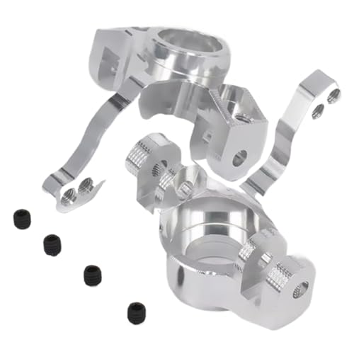 RC Steering Knuckle Block for Axial for Yeti 1/10 Aluminum Steering Knuckles Hub Carrier(l/r) Ax90026 Rc for Desert for Buggy Car Parts(Silver) - size: Silver