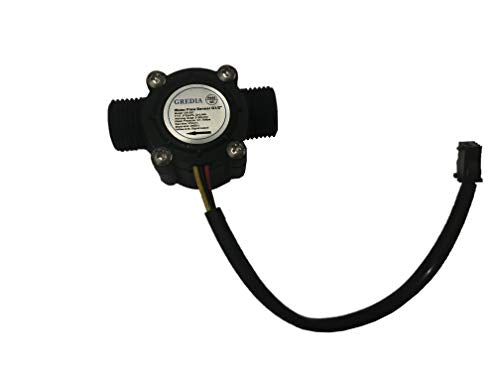 Digital LCD Display Quantitative Controller Water Control + 1/2" Hall Effect Flow Sensor Flowmeter - size: G1/2" male thread