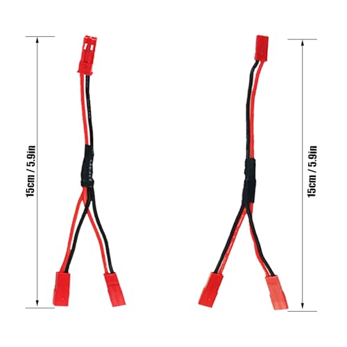 3pcs JST Plug Splitter Cable 1 JST Male Female to 2 JST Female Y Parallel Cable Harness Wire Compatible with Traxxas Cooling Fan ESC Battery Motor Roof Led Lights - color: 3pcs - 1 to 2 Sets