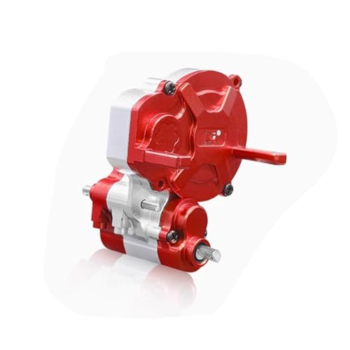 Complete RC Metal Transmission Gearbox Case with Gear Compatible for FMS FCX24M RC Crawler Car Upgrades Parts Transmission Center Gearbox Case for FMS FCX24M Accessories(Red) - color: Red