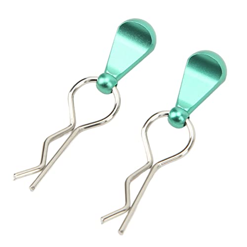 Alomejor 1/10 Body Clips Pull Tabs, RC Car Body Clips Pull Tabs Easy Installation High Strength Metal for 1/8 Remote Control Car (Green)