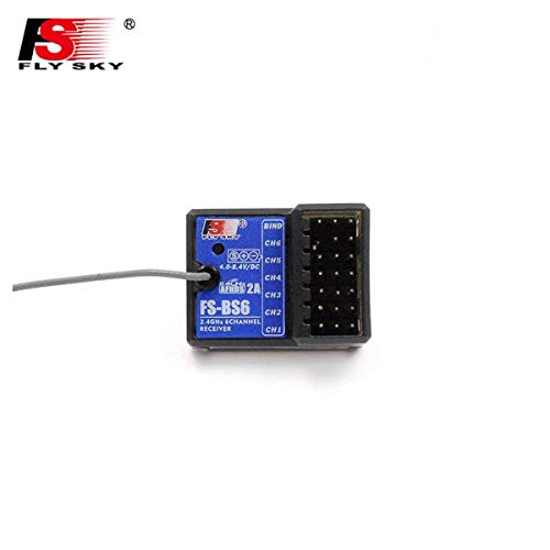 Flysky FS-GT5 6CH RC Transmitter with FS BS6 Receiver, 2.4Ghz AFHDS Transmitter and Receiver for RC Car Boat (Failsafe Function + 200m Range + Great Ergonomic + 4 Climbing Mode)