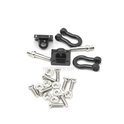 1/10 RC Car Accessories Mini Metal Trailer Chain and Tow Hooks Towing Hook & for 1:10 Rock Crawler Truck Car Traxxas TRX4 SCX10 Axial RC4WD Tamiya D90 (Black) - color: Black