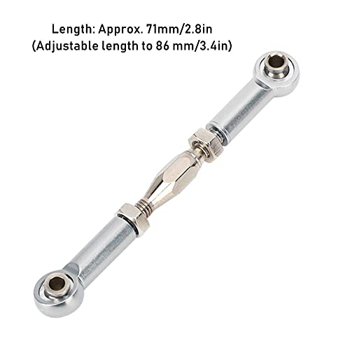 RC Car Turnbuckle, 6Pcs Adjustable Servo Links Tie Rod Aluminum Alloy RC Pull Rod Turnbuckle Rod Linkage Set for RC Hobby Car Model(Silver) Rc Steering Linkage Dilwe Tie Rods Buckle