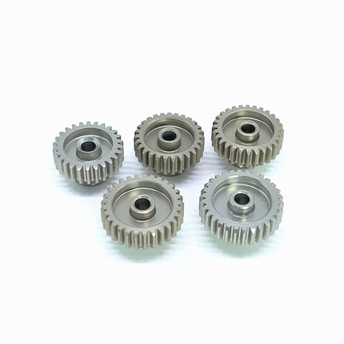 KingVal Replacement 5PCS 48DP 3.175mm 26T 27T 28T 29T 30T Aluminium Pinion Motor Gear Combo Compatible with 1/10 RC Car Brushed Brushless Motor - size: 26-30T
