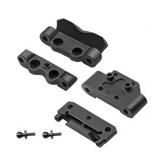 RC Car Accessories Compatible with Losi 1/24 RC Car for Buggy Upgrade Replacement Parts Accessories Front Bulkhead and Rear Pin Mounts Set(Black) - color: Black