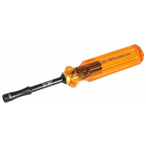 MIP 9806 3/16” Standard Hex Nut Driver RC Tool – Precision Grip Hex Screwdriver with Deep Socket for RC Car Repair, Made 100% in USA - size: 3/16"