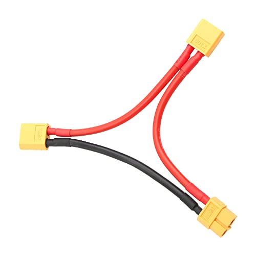 2Pcs HIRCQOO RC Car Serial Series Cable Adapter Compatible with XT90 Large Tamiya Traxxas EC5 XT60 EC3 T Plug for RC Truck Boat Lipo Battery ESC (XT60 Plug) - style: XT60 Plug