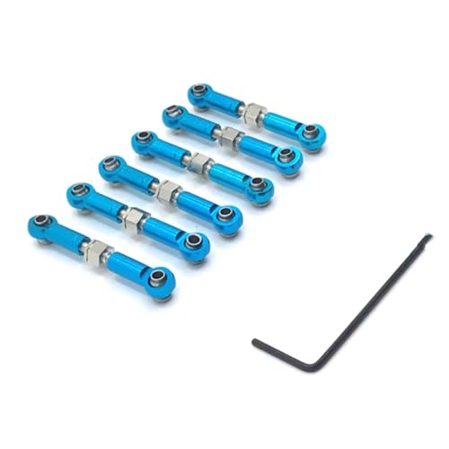 RC Models Components for Wltoys 184011 A949 A959 A969 A979 K929 1/18 Metal Linkage Pull Rod Front Rear Servo Link Tie Rod RC Car Upgrade Spare Parts(Blue) - color: Blue