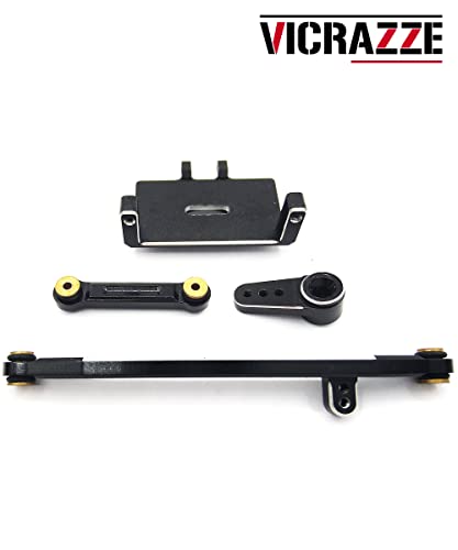 RC Servo Mount Bracket Servo Arm and Steering Links for SCX24 RC Car | ES08MA II Servo Upgrade Parts,6061-T6 Aluminum,CNC Machined,Wear Resistant,High Precision