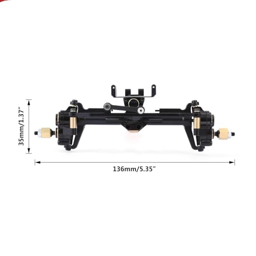 RC Portal Axle Compatible with SCX24 for Axial 1/24 RC Crawlers Cars Upgraded Part Modification Matel Front Portal Axle Set Assembly(Black) - color: Black