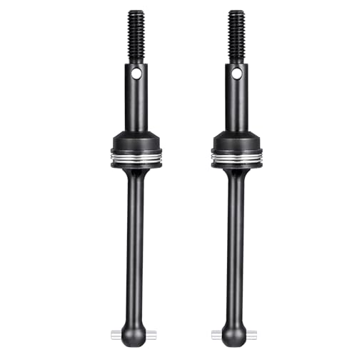 Que-T 1 Pair Steel Drive Shafts CVD RC Replace Driveshafts Front & Rear Universal for 1/10 Tamiya TT02 RC Car