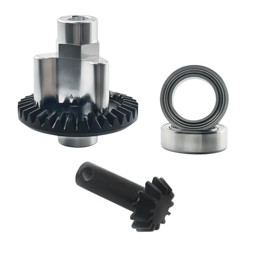 Hardened Steel Bevel Gear Set 13T/33T for 1/12 RC Car Axle, Metal Differential Bevel Gears with Bearings Upgrade