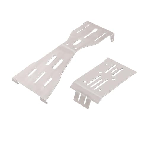 RC Chassis Armor Guard for Arrma Fury Mega 1/10 Stainless Steel Front Rear Chassis Armor Skid Plate Anti-Collision Protection Plate Parts