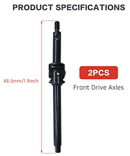 Steel RC Front Axle Drive Shaft for 1/24 C10 SCX24 Upgrades Accessories | Universal Driveshaft CVD Set for /24 C10/JLU/Bronco/Gladiator/Deadbolt RC Crawler Car,Smooth Transmission,CNC Machined