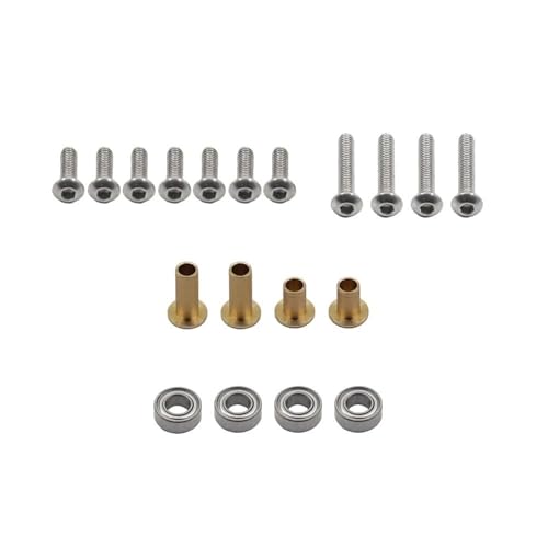 RC Crawlers Components For Tamiya For TT02 TT-02D 1/10 Aluminum Ball Bearing Crank Steering Assembly Link Set Replacement RC Car Accessories Drift Parts(Red)